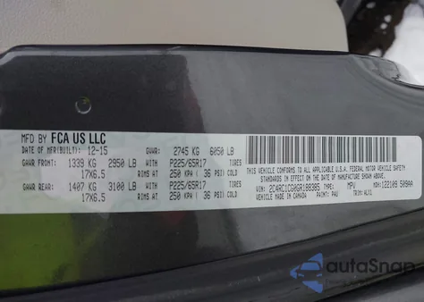 2016 Chrysler Town & Country Touring-L Anniversary Edition from USA, damaged, VIN 2C4RC1CG0GR188385